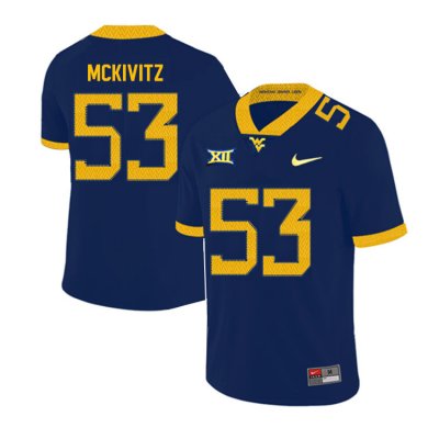 Men's West Virginia Mountaineers NCAA #53 Colton McKivitz Navy Authentic Nike 2019 Stitched College Football Jersey VK15B53VT